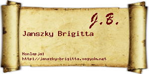 Janszky Brigitta névjegykártya